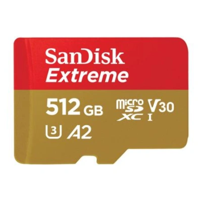Paměťová karta SANDISK EXTREME microSDXC 512 GB 190/130 MB/s UHS-I U3 (SDSQXAV-512G-GN6MA)