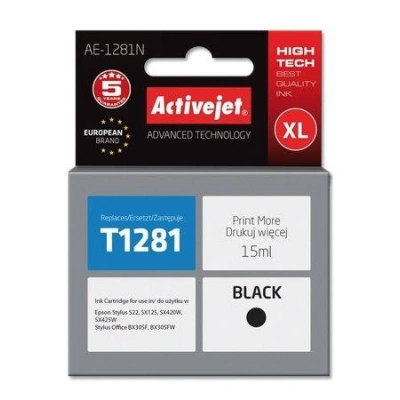 ActiveJet ink cartr. Eps T1281 Black S22/SX125/SX425   100% NEW     AE-1281, EXPACJAEP0199