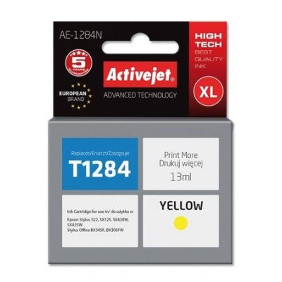 ActiveJet ink cartr. Eps T1284 Yellow S22/SX125/SX425   100% NEW     AE-1284, EXPACJAEP0202