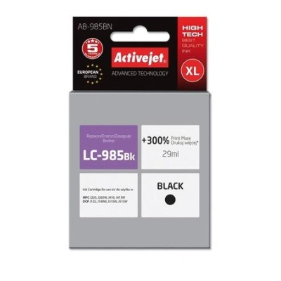 ActiveJet ink cartr. Brother LC-985Bk - 29 ml - 100% NEW AB-985BN (AB-985Bk), EXPACJABR0025