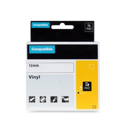 PRINTLINE kompatibilní páska s DYMO 8432, 12mm, 5.5m, černý tisk/žlutý podklad, RHINO, vinylová, PLTD53