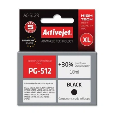 ActiveJet ink cartr. Canon PG-512 Bk ref. - 20 ml - AC-512R, AC-512R