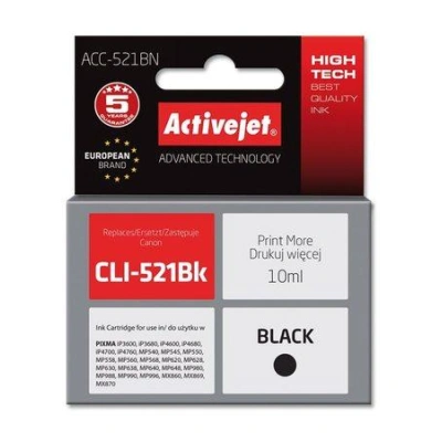 ActiveJet Ink cartridge Canon CLI-521Black (WITH CHIP)     ACC-521Bk, EXPACJACA0080