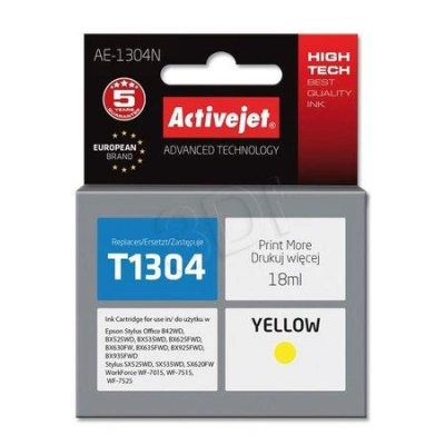 ActiveJet ink cartr. Eps T1304 Yellow 100% NEW - 18 ml     AE-1304N, AE-1304N