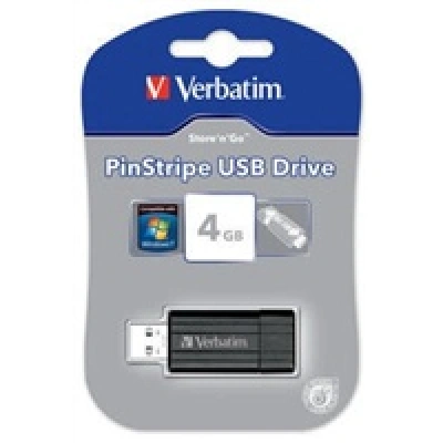 VERBATIM Flash disk Store 'n' Go PinStripe 4GB USB 2.0 černá, 49061