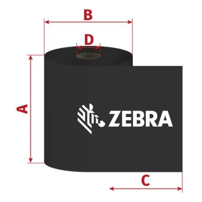 Zebra 110mm x 450m TTR pryskyřice, D25/OUT 04800BK11045, 04800BK11045