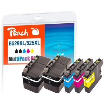 PEACH kompatibilní cartridge Brother LC529XL/LC525XL MultiPack Plus, 2xbk, c, m, y, 2x50 ml, 3x15 ml, 320079