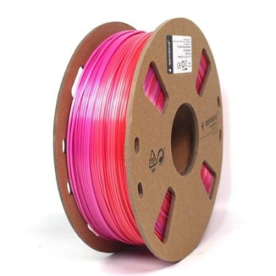 Tisková struna (filament) GEMBIRD, PLA, 1,75mm, 1kg, silk rainbow, červená/fialová, 3DP-PLA-SK-01-RP