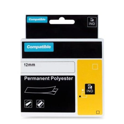 PRINTLINE kompatibilní páska s DYMO 622289, 12mm, 5.5m, černý tisk/průhl podklad, RHINO, polyesterová, PLTD67
