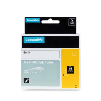 PRINTLINE kompatibilní páska s DYMO 18052, 6mm, 1.5m, černý tisk/žlutý podklad, RHINO, bužírka, PLTD52