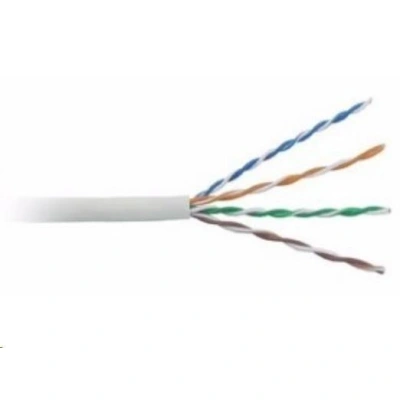 UTP kabel LYNX, Cat5E, drát, PVC, šedý, 100m