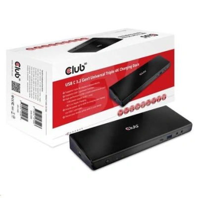 Club3D Dokovací stanice USB 3.2 typ C (5xUSB/USB-C/3xHDMI/2xDP/Ethernet/Audio) s Universal Triple 4K napájecím adaptérem, CSV-1562