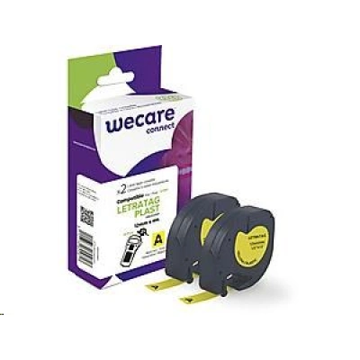 WECARE ARMOR páska kompatibilní s DYMO S0721620,Black/Yellow,2*12mm*4m, K80004W4
