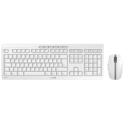 CHERRY set klávesnice a myši STREAM DESKTOP RECHARGE/ bezdrátová/ USB/ dobíjecí / bledě šedá, JD-8560EU-0