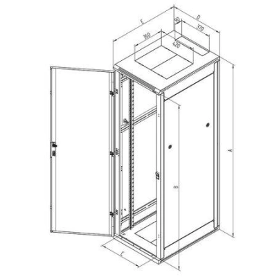 Triton dveře pro 19" rozvaděč jednodílný 15U/400mm odnímatelné boční kryty, zinek, RAC-DX-A11-X1