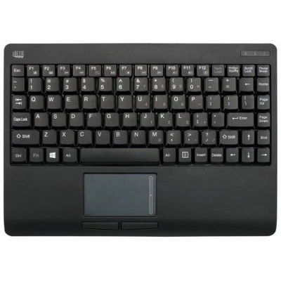Adesso WKB-4110UB/ bezdrátová klávesnice 2,4GHz/ mini/ touchpad/ USB/ černá/ US layout, WKB-4110UB