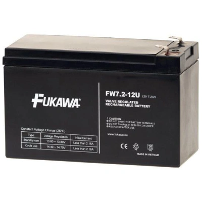 FUKAWA olověná baterie FW 7,2-12 F1U do UPS APC/ AEG/ EATON/ Powerware/ 12V/ 7,2 Ah/ životnost 5 let/ Faston F1-4,7mm, 12341