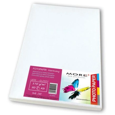 Fotopapír lesklý bílý kompatibilní s A3, 170g/m2 kompatibilní s ink. tisk 50 ks, M10602