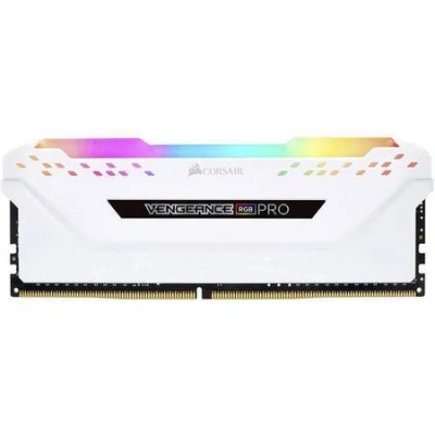 CORSAIR 16GB=2x8GB DDR4 3600MHz VENGEANCE RGB PRO WHITE s RGB LED CL18-19-19-39 1.35V XMP2.0 (RGB LED, 16GB=kit 2ks 8GB s bílým chladičem), CMW16GX4M2C3600C18W
