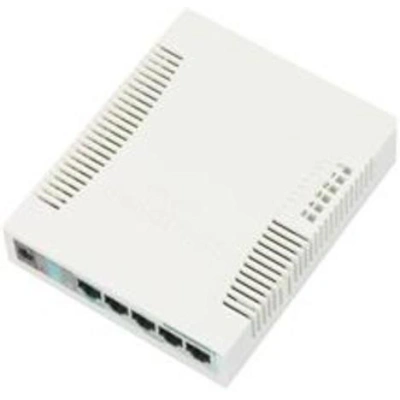 MIKROTIK RouterBOARD RB260GS, 5-port Gigabit smart switch with SFP cage, SwOS, plastic case, PSU, RB260GS/CSS106-5G-1S