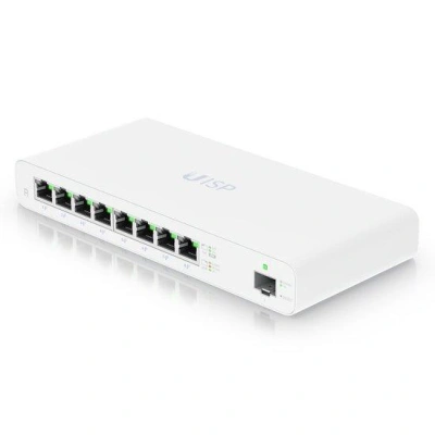 Ubiquiti UISP Router - 8x Gbit RJ45 port, 1x SFP port, 8x PoE Out 27V, fanless, (PoE budget 110W), UISP-R