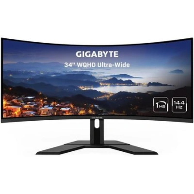 GIGABYTE LCD - 34" Gaming monitor G34WQC A, 21:9, 3440:1440px, WQHD, 144 Hz, VA, 350 cd/m2, 1ms, G34WQC A