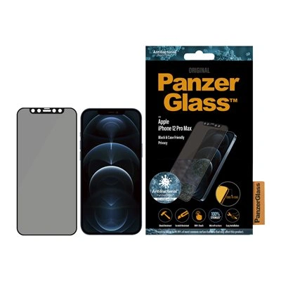PanzerGlass Original - Ochrana obrazovky pro mobilní telefon - sklo - s bezpečnostním filtrem - 6.7" - černá - pro Apple iPhone 12 Pro Max, P2712