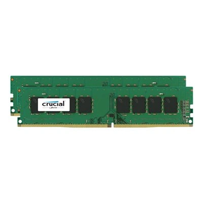 Crucial - DDR4 - sada - 32 GB: 2 x 16 GB - DIMM 288-pin - 2400 MHz / PC4-19200 - CL17 - 1.2 V - bez vyrovnávací paměti - bez ECC, CT2K16G4DFD824A