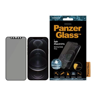 PanzerGlass Original - Ochrana obrazovky pro mobilní telefon - sklo - s bezpečnostním filtrem - 6.1" - černá - pro Apple iPhone 12, 12 Pro, P2711