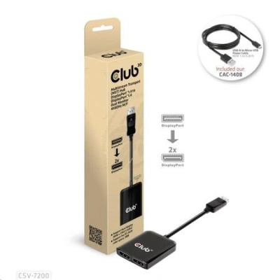 Club3D hub MST USB-C na DisplayPort, 4K60Hz (M/F), CSV-1555
