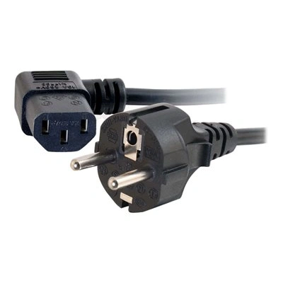 C2G Universal Power Cord - Elektrický kabel - CEE 7/7 (M) do IEC 60320 C13 - 2 m - konektor 90°, lisovaný - černá - Evropa