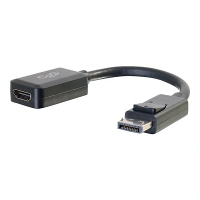 C2G 8in DisplayPort to HDMI Adapter Converter - M/F - Video adaptér - DisplayPort s piny (male) do HDMI se zdířkami (female) - 20.3 cm - odstíněný - černá