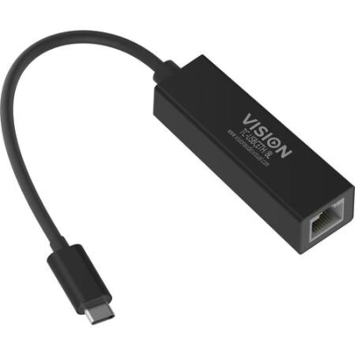 Vision TC-USBCETH/BL - Síťový adaptér - USB-C 3.1 - Gigabit Ethernet x 1 - černá