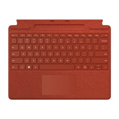 Microsoft Surface Pro Signature Keyboard - Klávesnice - s touchpad, akcelerometr, zásobník pro nabíjení a skladování Surface Slim Pen 2 - QWERTY - Mezinárodní angličtina - poppy red - komerční - pro Surface Pro 8, 8XB-00027