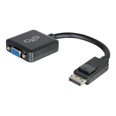 C2G 8in DisplayPort to VGA Adapter Converter - M/F - Kabel DisplayPort - DisplayPort (M) do HD-15 (VGA) (F) - 20.32 cm - opatřený západkou - černá