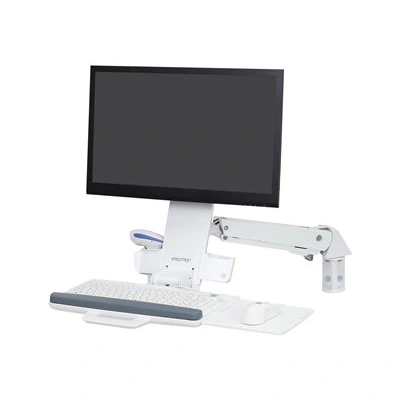 Ergotron StyleView Sit-Stand Combo - Montážní sada (kloubové rameno, zásuvka pro klávesnici) - pro LCD displej / PC vybavení - hliník, vysoce kvalitní plast - bílá - velikost obrazovky: až 24" - montáž na stěnu, 45-266-216