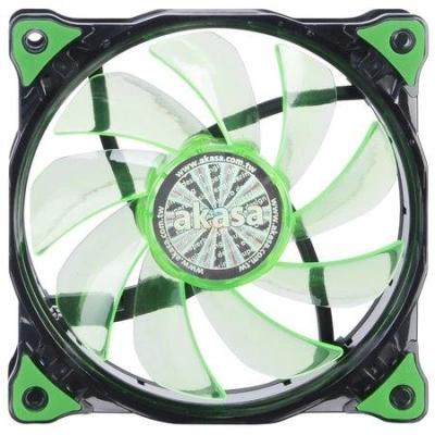 AKASA ventilátor Vegas 120x120x25mm, 1200RPM podsvícený, 15xLED, zelený, AK-FN091-GN