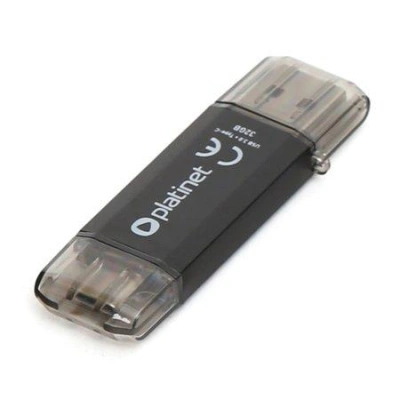 PLATINET PENDRIVE USB 3.0 + Type-C 32GB BLACK [45451], PMFC32B