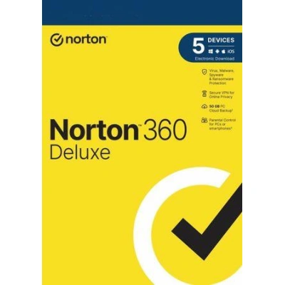 NORTON 360 DELUXE 50GB +VPN 1 uživatel pro 5 zařízení na 2  roky, 21435535