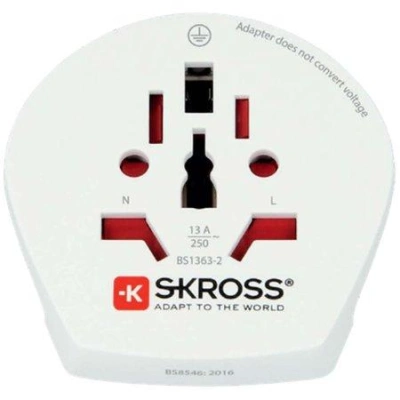 Skross SKR1500211E - Cestovní Adaptér Svět-na-Evropa Zemněný, bílý, SKR1500211E