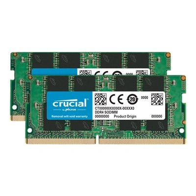 Crucial - DDR4 - sada - 64 GB: 2 x 32 GB - SO-DIMM 260-pin - 3200 MHz / PC4-25600 - CL22 - 1.2 V - bez vyrovnávací paměti - bez ECC, CT2K32G4SFD832A