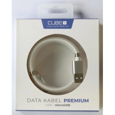 CUBE1 premium datový kabel USB>microUSB, 1m, White