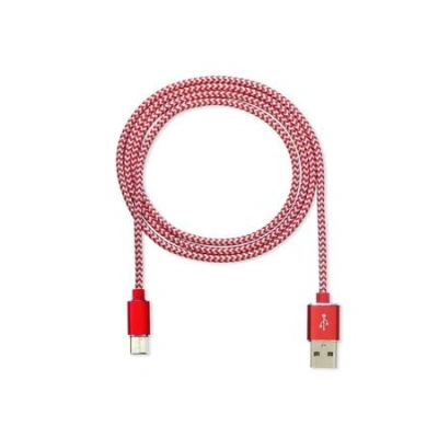 CUBE1 nylon datový kabel USB > USB-C, 1m, Red