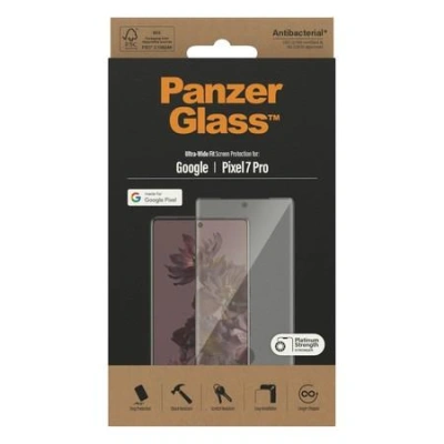 PanzerGlass - Ochrana obrazovky pro mobilní telefon - ultra široký tvar - sklo - barva rámu černá - pro Google Pixel 7 Pro