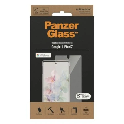 PanzerGlass - Ochrana obrazovky pro mobilní telefon - ultra široký tvar - sklo - barva rámu černá - pro Google Pixel 7