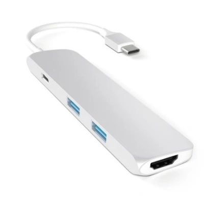 Satechi USB-C Slim Multiport adaptér - Silver Aluminium, ST-CMAS
