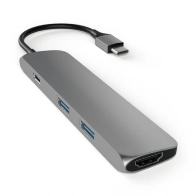 Satechi USB-C Slim Multiport adaptér - Space Gray Aluminium, ST-CMAM