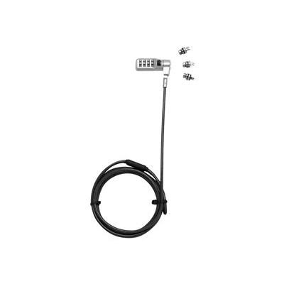 DICOTA Security Combination Lock Exchangeable T/N/W Head - Bezpečnostní kabelový zámek - černá - 2 m