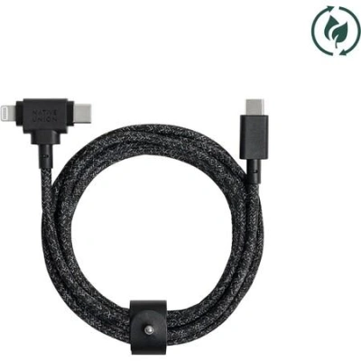 Native Union Belt Universal Cable (USB-C – Lighting/USB-C) 1,8m tmavě šedá