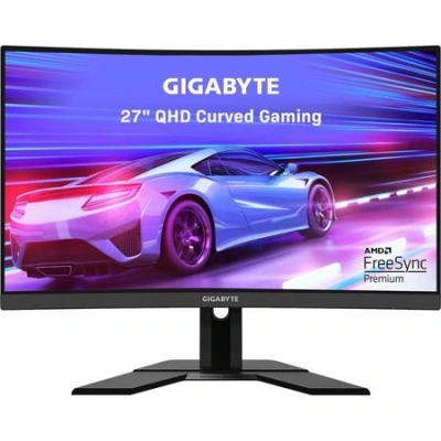 GIGABYTE LCD - 27" Gaming monitor G27QC A, 2560x1440 QHD, 250cd/m2, 1ms, 2xHDMI 2.0, 2xDP 1.2, curve, VA, 165Hz, G27QC A